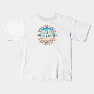 Cape May, New Jersey with Beach and Wind Rose Kids T-Shirt